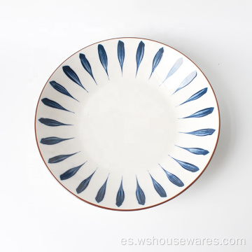 Platos de sopa de cerámica bonito diseño de flores